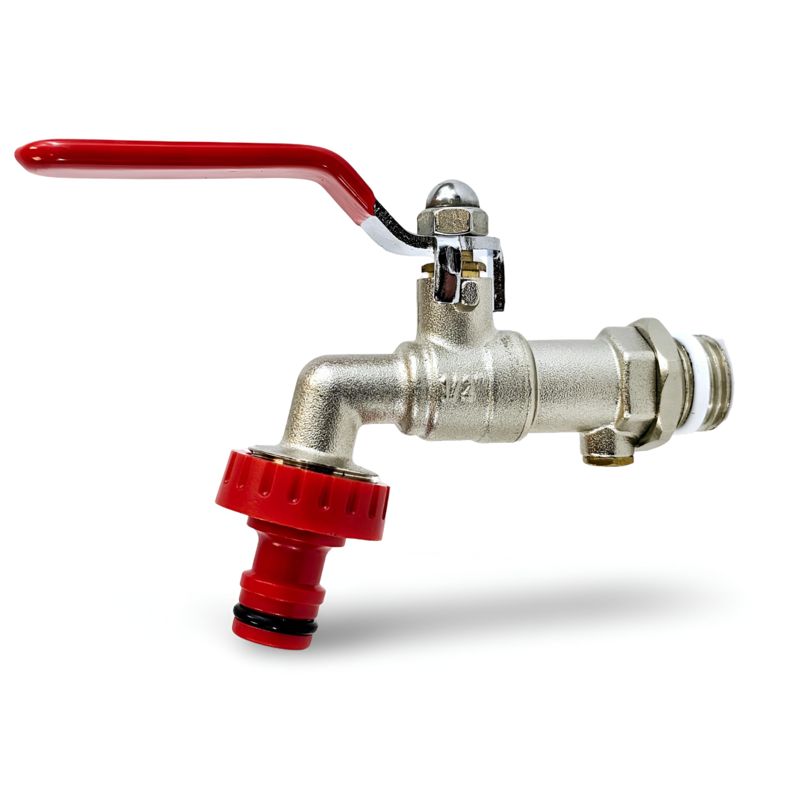 Wärmer System Outside Garden Tap with Check Valve, 1/2 inch Garden Tap, Double Outlet Tap (Lever Handle Garden Tap with Hose Connector)