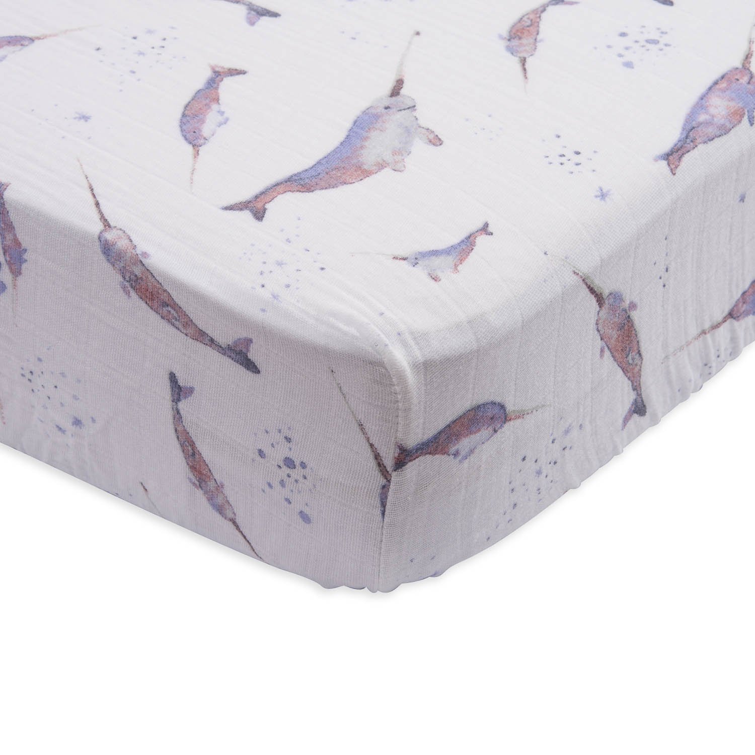 little unicorn taupe cross crib sheet