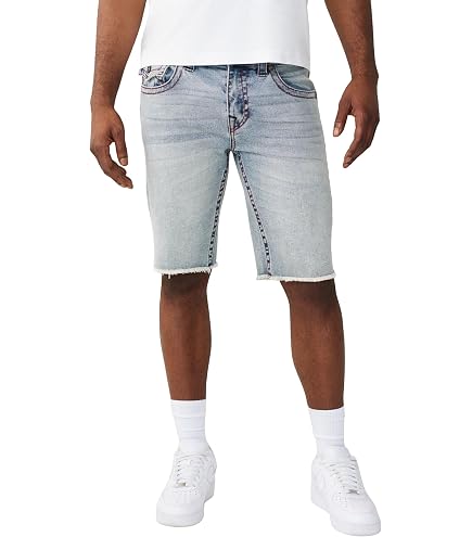 True Religion Mens Ricky Straight Fit Short with Raw Hem, Dream