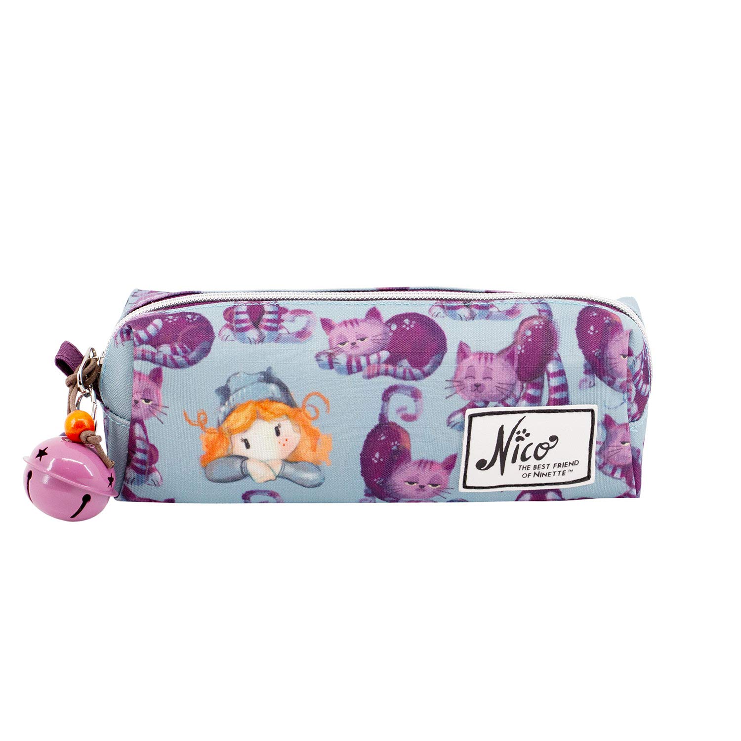 Forever Ninette Nico-Square HS Pencil Case, Lilac, 21 x 7 cm