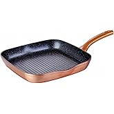 QUANSHANGJU Nonstick Grill Pan for Stove Tops, 11 Inch Versatile Griddle Pan with Pour Spouts, Square Grill Pan for Big Cooki
