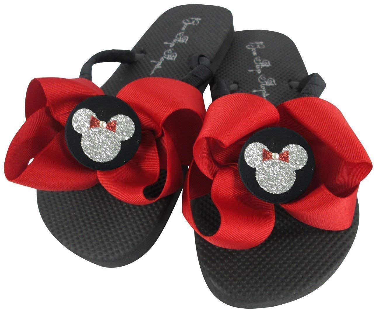 red bow flip flops