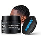 NIZORICK Men&rsquo;s 360 Wave Pomade with Wave Brush, Water-Based Styling Grease for Hair, Non-Greasy Strong Hold for Layered Waves,150g / 5.29oz Hair Waver Kit