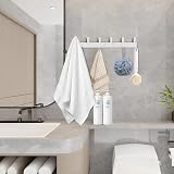 AUXHCYL Coat Hooks Wall Mounted 2 Sets 6 Hooks Rust-Proof White view 3