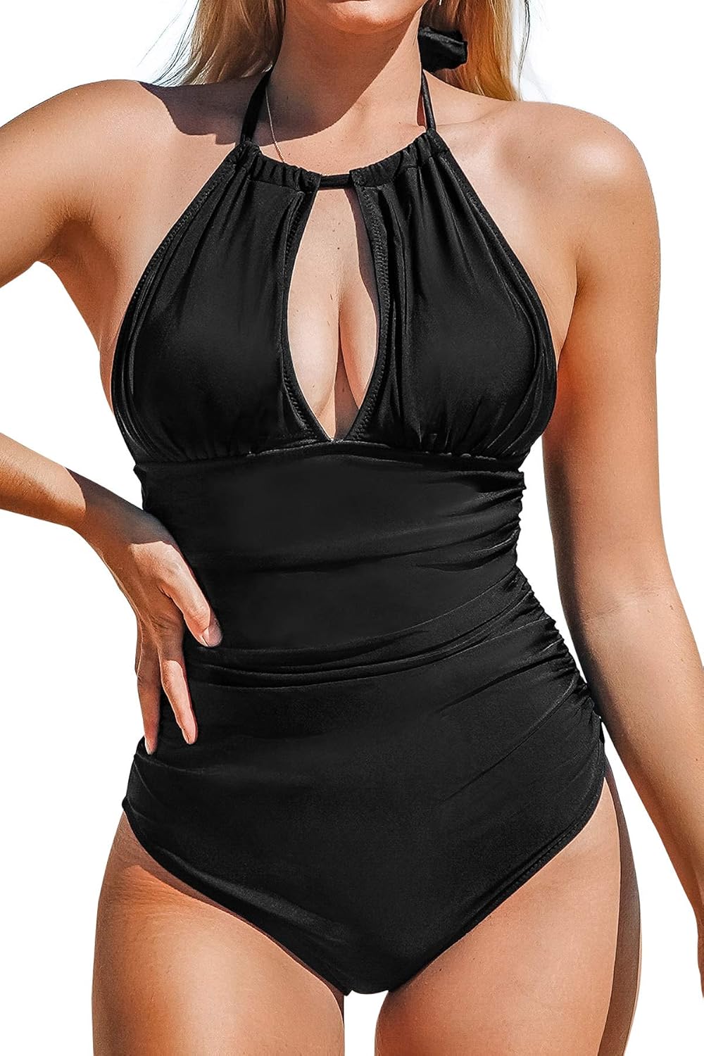 plain one piece swimsuit