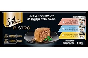 SHEBA Bistro Perfect PORTIONS Cat Food Wet Adult, Paté Gourmet Salmon & Chicken, Savoury Salmon & Tuna and Signature Seafood 