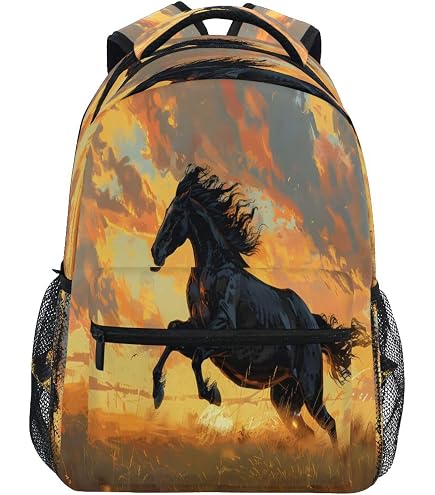 Amazon.com | ALAZA Horse Sunflowers Backpack Girl Backpacks for