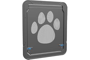 PETLESO Dog Door for Screen Doors, Large Dog Opening for Sliding Doors, Inner Flap 12"×14" Lockable Magnetic with Automatic Close, Sturdy ABS Pet Doorway for Small to Large Dogs (Black)