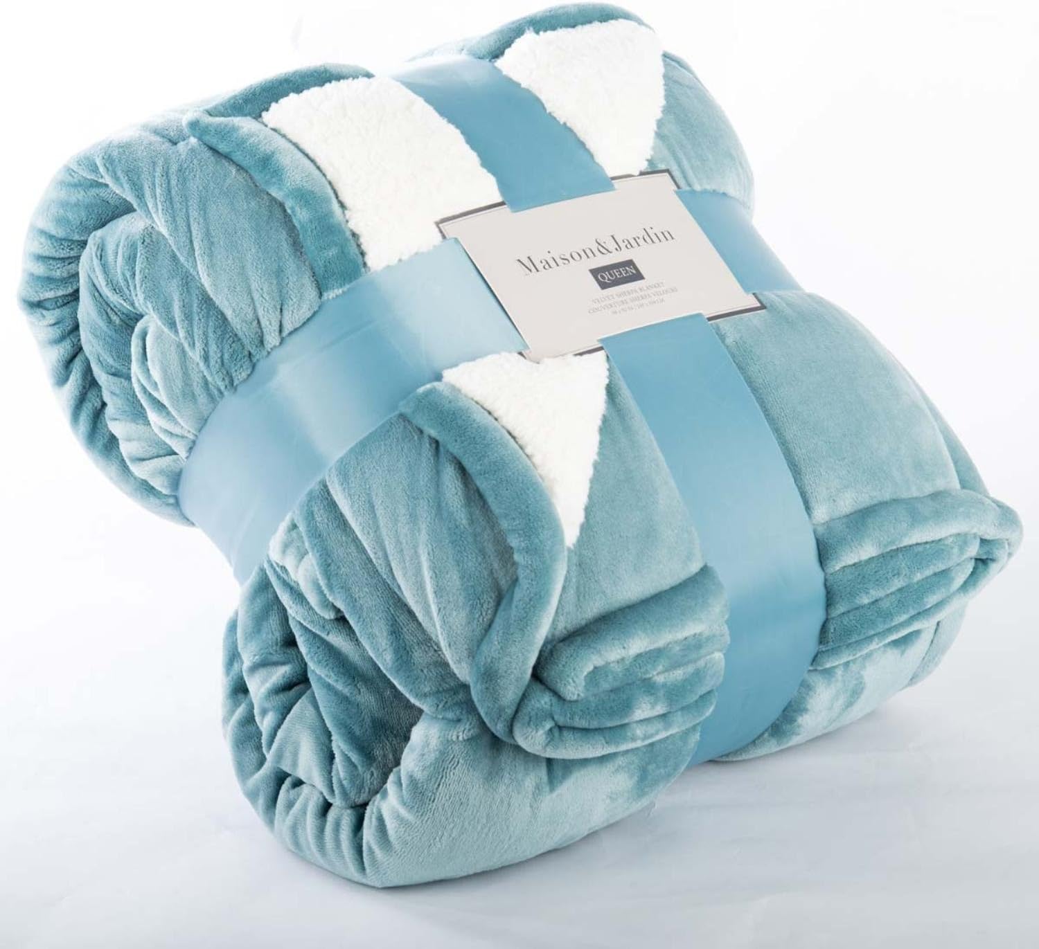 Maison & Jardin Queen Velvet Sherpa Weight Reversible Throw Blanket