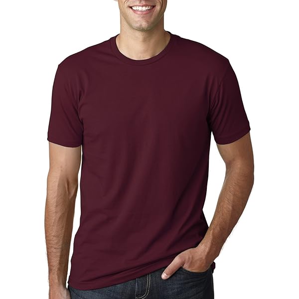 Next Level Men's Fitted Set in 1X1 Baby T-Shirt, Maroon, XX