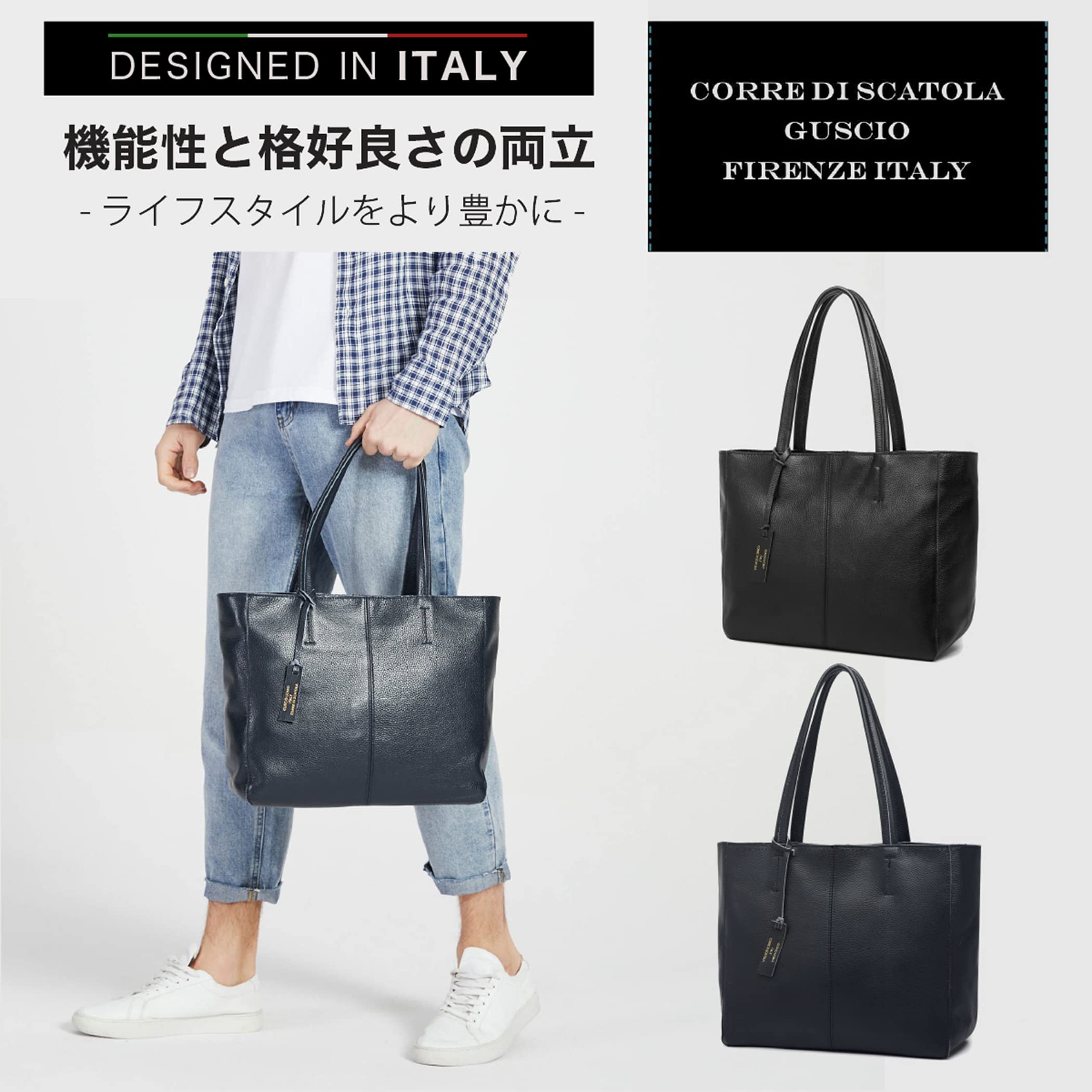 Mua [グッシオ イタリー] トートバッグ メンズ 牛革100% 耐摩擦 耐久 