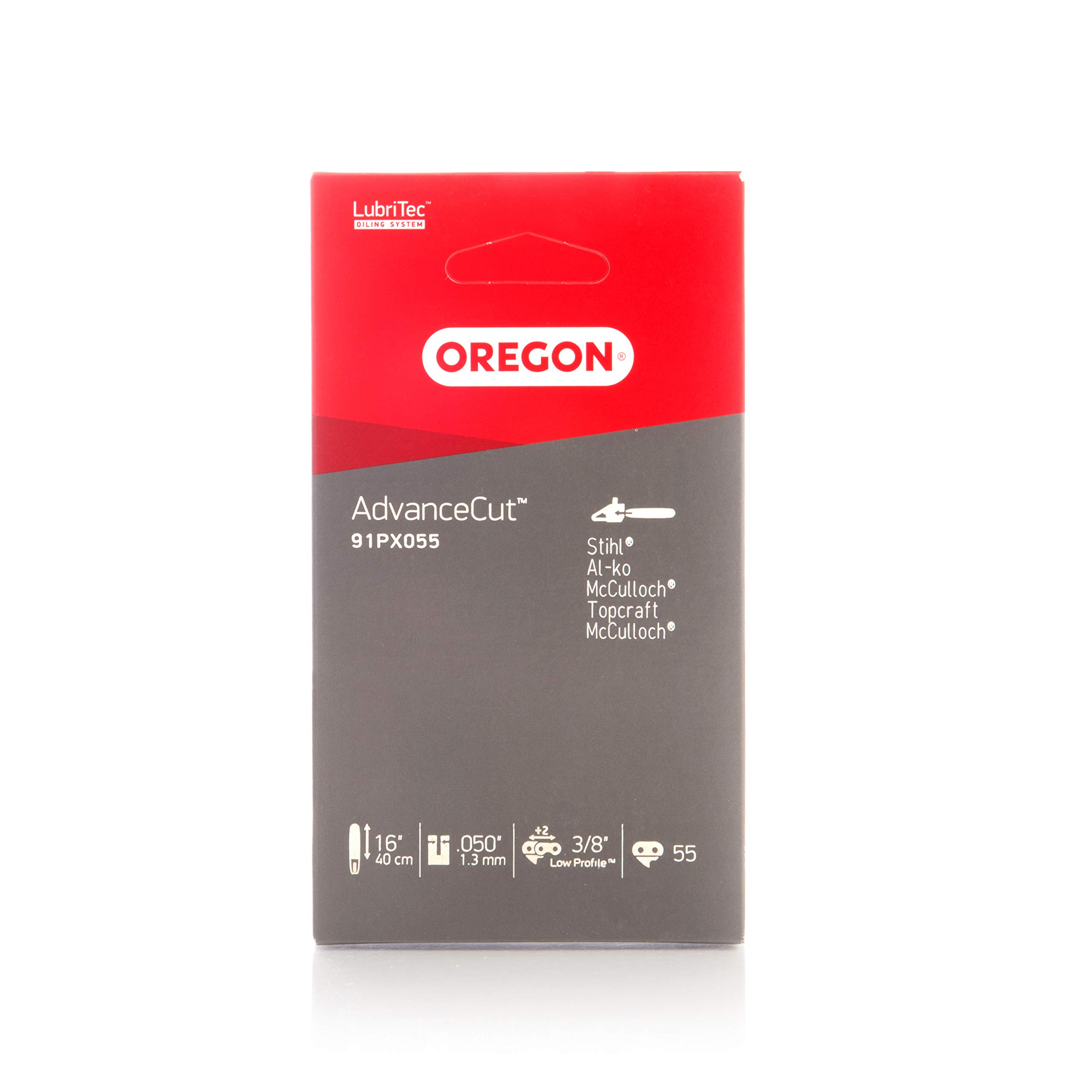 OREGON 3/8", .050", 1.3MM Low-Kickback Consumer Chainsaw Chain for 16-inch/40cm chainsaw bar