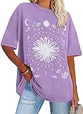 Womens Oversized Tshirt Graphic Tees Crew Neck