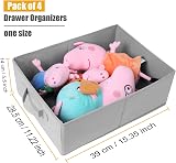 OVAKIA Foldable Fabric Storage Boxes Set of 4 Grey Organiser System view 2