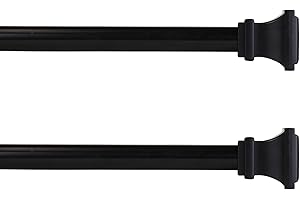 A&F ROD DÉCOR Stamp 7/16" Café Rod, 28-48 inch - Black (Set of 2)