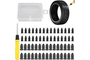 Linkstyle 60PCS Tire Plug Kit, Tire Repair Rubber Nails, Vacuum Tyre Repair Screws Fast Repair Kit with a Box, Screwdriver, for Car Motorcycle Truck ATV Tire Puncture Repair