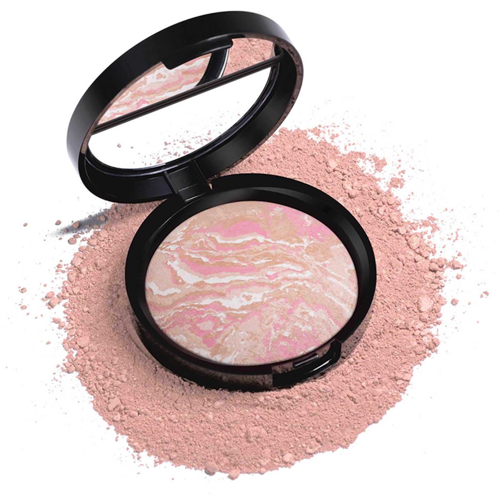 Baked Color Correcting Powder Foundation, Buildable Sheer to Light Coverage, Lightweight with Radiant Demi-Matte Natural Finish (Black, One Size)