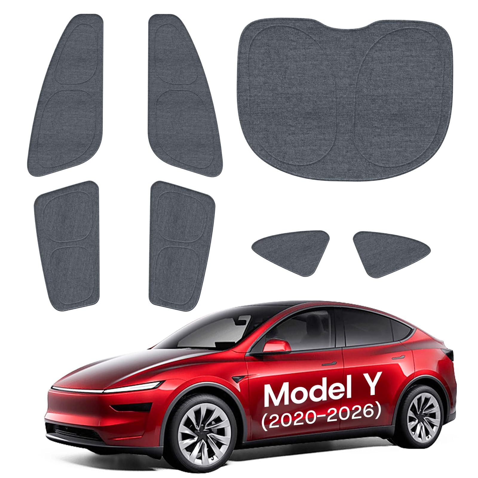 Photo 1 of SUMK Universal Side Window Sunshade for Tesla Model Y Juniper Accessories [100% Sun Shading] for Tesla Model Y Accessories 2020-2026 Perfect for Camping and in-car Rest - 7Pcs