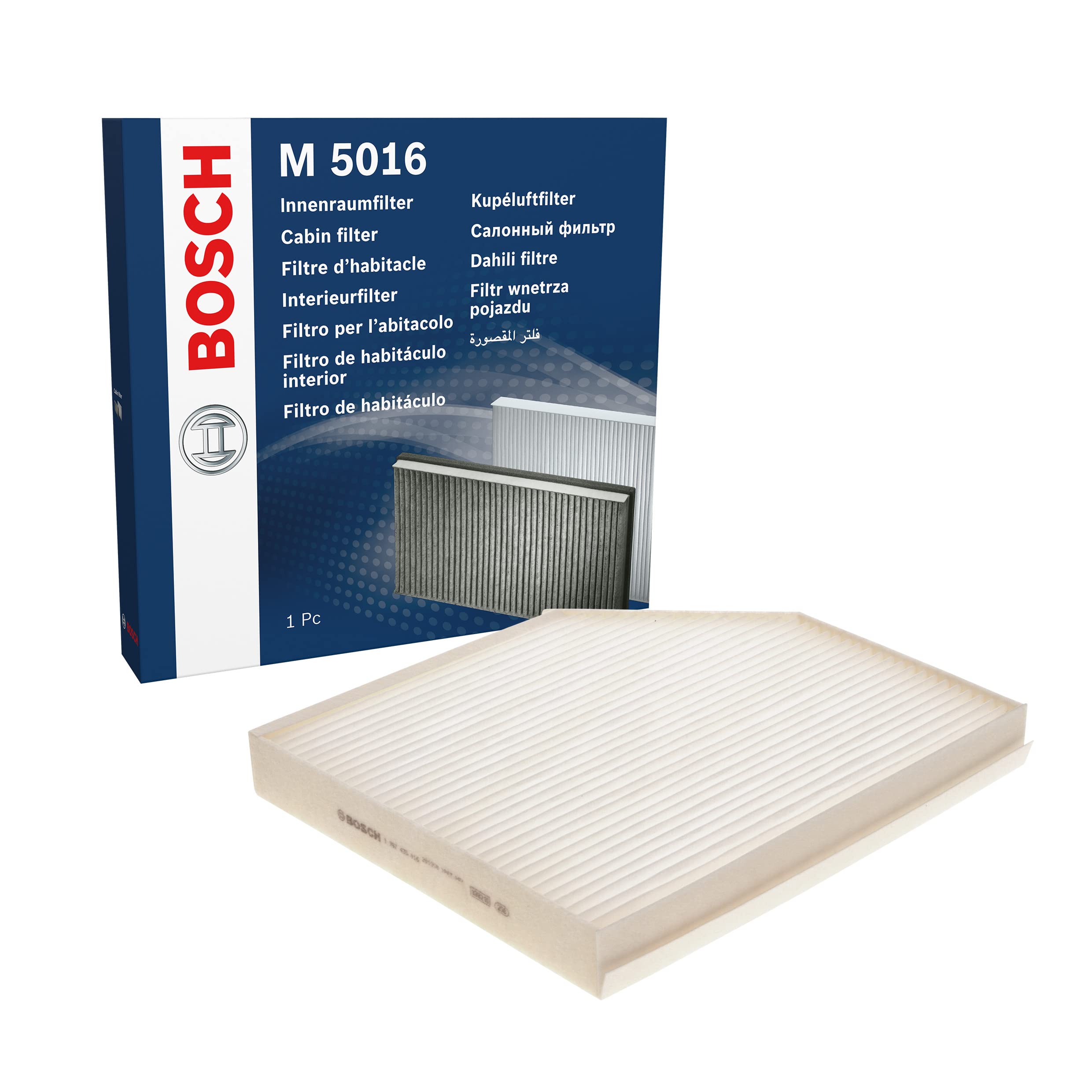 Bosch M5016 Standard Cabin Filter, Replacement Filter - Filters Pollen and Dust for Cleaner Air Inside the Vehicle