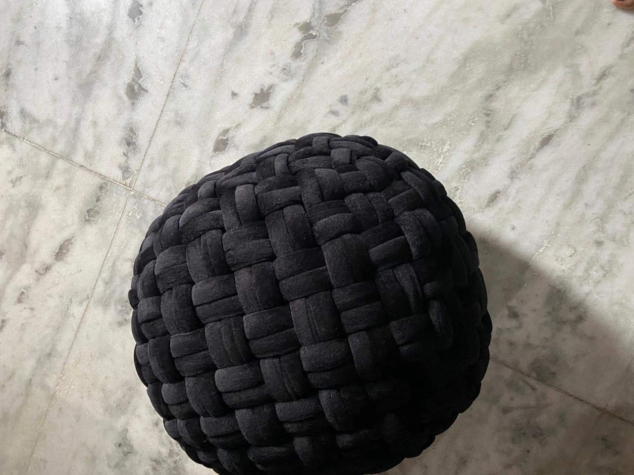 Zesper Home Round Shape Beautiful Design Handmade Patchwork Multi Color Ottoman Muddy Stool Pouffe Foot Stool For Living Room Bedroom Hall Large Black Amazon In Home Kitchen