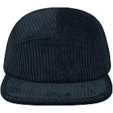 CLAPE Corduroy Flat Brim Baseball Cap Solid Color 5 Panel Caps Trendy Trucker Hat for Men Women Adjustable Snapback Hat