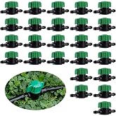 NRWRTY 25PCS1/4 Inch Drip Irrigation Shut Off Valves for Garden, Greenhouse | Drip Irrigation Valve, Flow Control Valves for Garden, Greenhouse, Lawn, Patio Drip Sprinkler System,Easy Installation