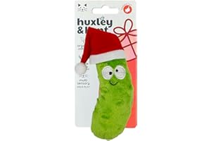 Huxley & Kent Plush Cat Toy - Holiday Interactive Catnip Toy for Cats & Kittens - Soft with Crinkle & Catnip - Fun Indoor Play - Dilly Claus