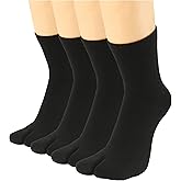 UBUMO Men's Flip Flop Socks Tabi Split Toe Geta Wicking Cotton Pack of 4