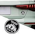 Middrivr 3D Metal Car Badges Emblems, Squatch Badge Rated Emblem, 4 x 4 Automotive Badge, Round Emblem Decals, Exterior Emblems Compatible with Jeep Wrangler Vehicles Trucks SUV