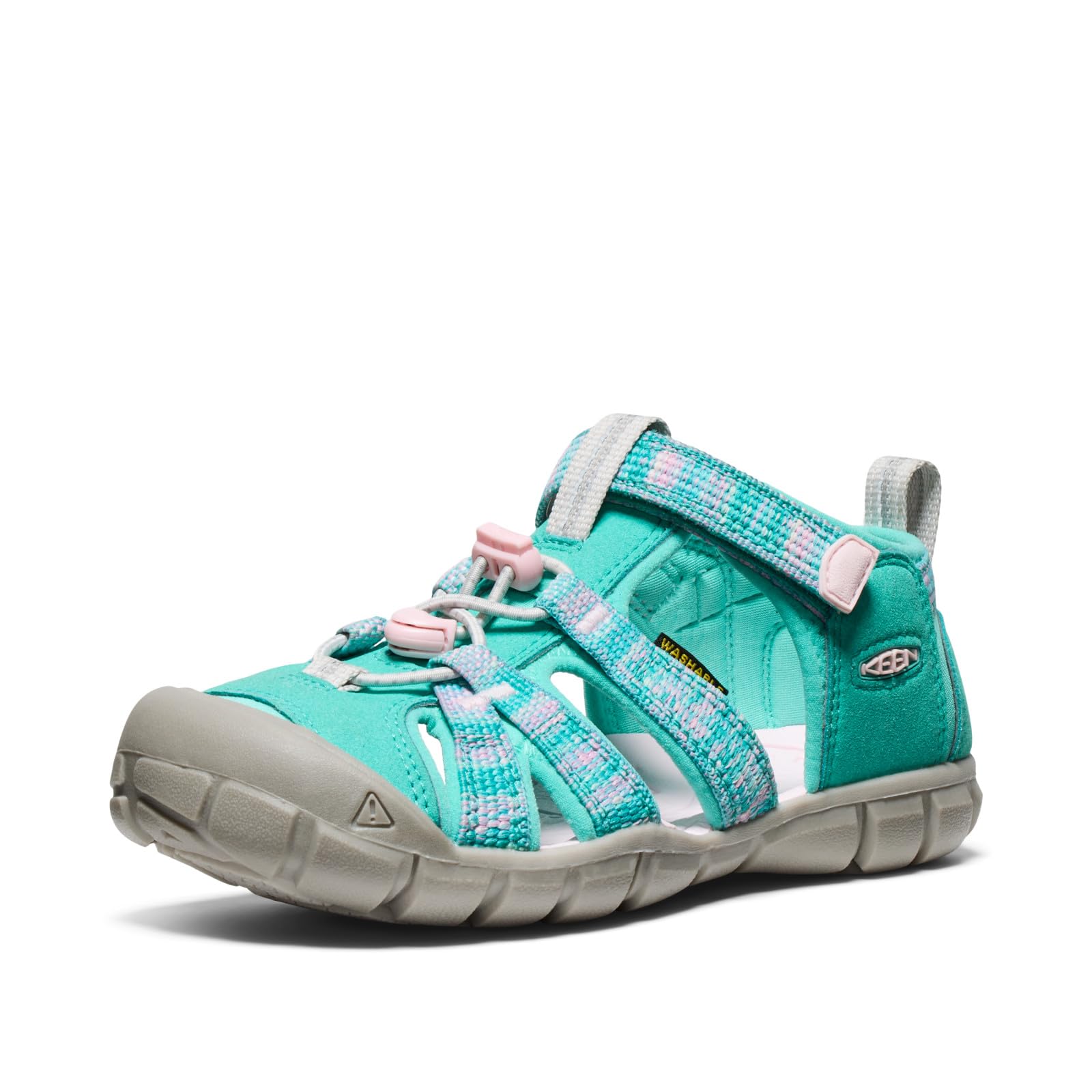 KEEN Unisex-Child Seacamp 2 CNX Closed Toe Sandals, Bright Aqua/Giggle Pink, 7 Image KEEN Unisex-Child Seacamp 2 CNX Closed Toe Sandals, Bright Aqua/Giggle Pink, 7 Image