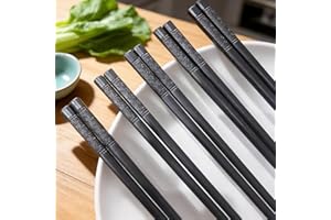 5 Pairs Reusable Chopsticks Set for Dining Non Slip Reusable Tableware for Home Restaurant Travel Family Use Everyday Meals