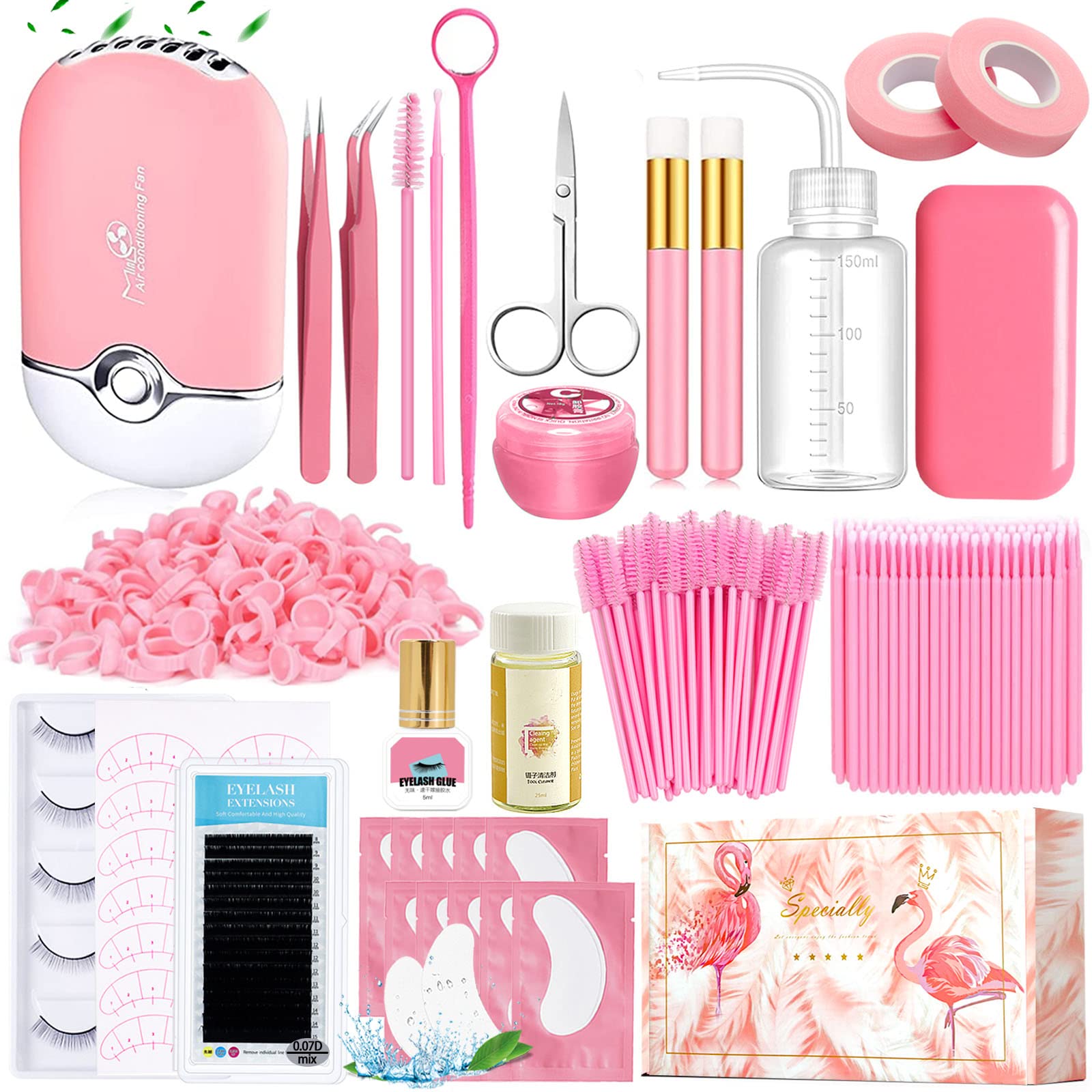 Photo 1 of Lash Extension Kit Professional USB Eyelash Fan Individual 0.07D Curl Mix 8-15mm Extra Strong Glue Lash Glue Remover Eye Patch Silicone Pad Tapes,Perfect Tool for Beginner
