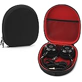 Linkidea Headphones Carrying Case Compatible with Grado SR80, SR80e, SR80i, SR60, SR325 and More, Replacement Hard Shell Travel Bag with Cable, Charger Storage (Black)