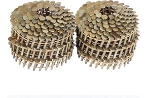 KIMLLIER 3600 Count Coil Siding Nail Full Round Head Wire Collated Coil 15-Degree 3/4-Inch x .120-Inch Ring Shank Hot Dipped Galvanized. Adapted to gun type CRN45.