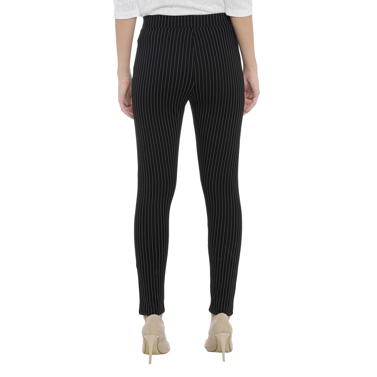 annabelle by pantaloons womens striped tregging