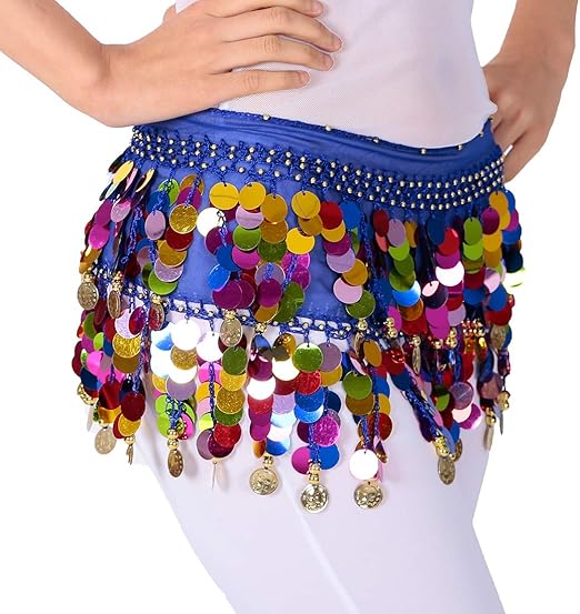 Wuchieal Bauchtanz Hüfttuch Mit Münzen - Glitzernder Tanzrock Für Auftritte & Partys