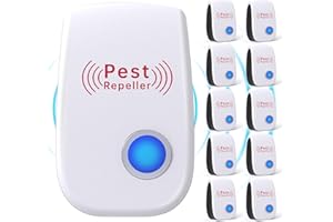 Ultrasonic Pest Repeller 10 Pack, Electronic Mouse Repellent Plug-in, Spider Repellent Indoor for Insect Cockroach Ant Bug Ro