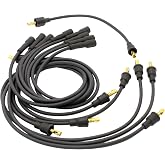 PerTronix Flame-Thrower 8 Cylinder Spark Plug Wires, Black - 708102 | 7mm Custom Fit Stock Look Spark Plug Wire Set for 1954-82 Chevy/Buick/Cadillac/Jeep/AMC V8