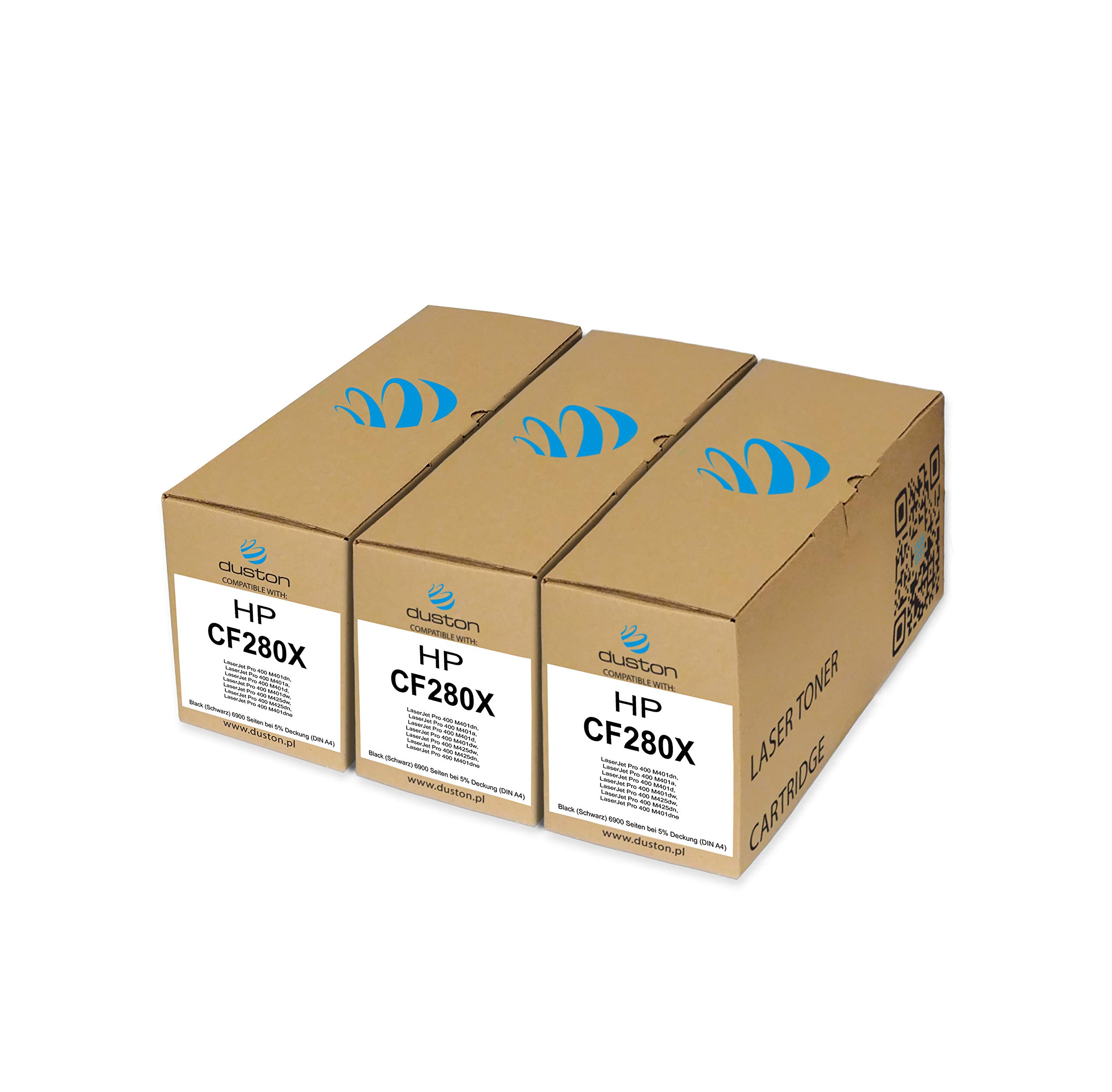 duston 3x CF280X, 80X Black Toner compatible with HP LaserJet Pro 400 M401 Series HP LaserJet Pro 400 M425DW