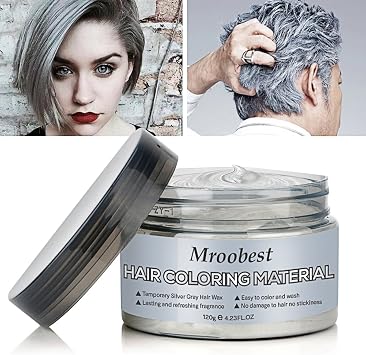Cire Cheveux Cire Cheveux Gris Couleur Temporaire Pour Cheveux 120g Crème Colorante Cheveux Temporaire Pour Diy Couleur Et Coiffure De Cheveux
