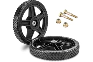 ASDFGHT 12-Inch Lawn Mower Wheels (2-pack) Fits Most Standard push Lawn Mowers, Inner and outer bearing structure - Includes Bolts, Nuts. (Also available in 6-in, 7-in, 8-in, 10-in and 14-in wheels)