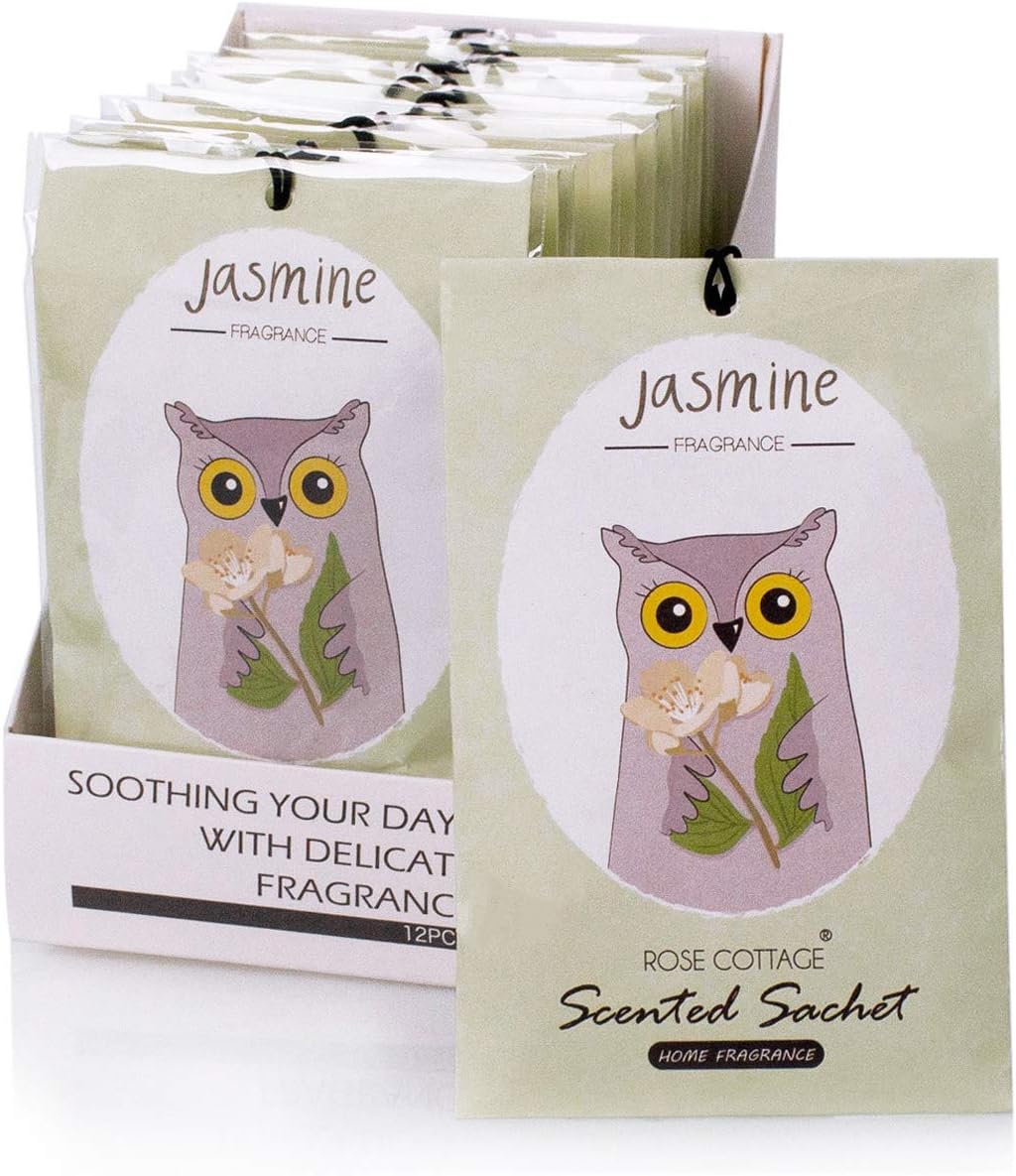 Amazon Com 12packs Jasmine Closet Air Freshener Deodorizer Scented Sachets Bags For Drawer And Closet 16 Scents Optional Rose Cottage Home Kitchen