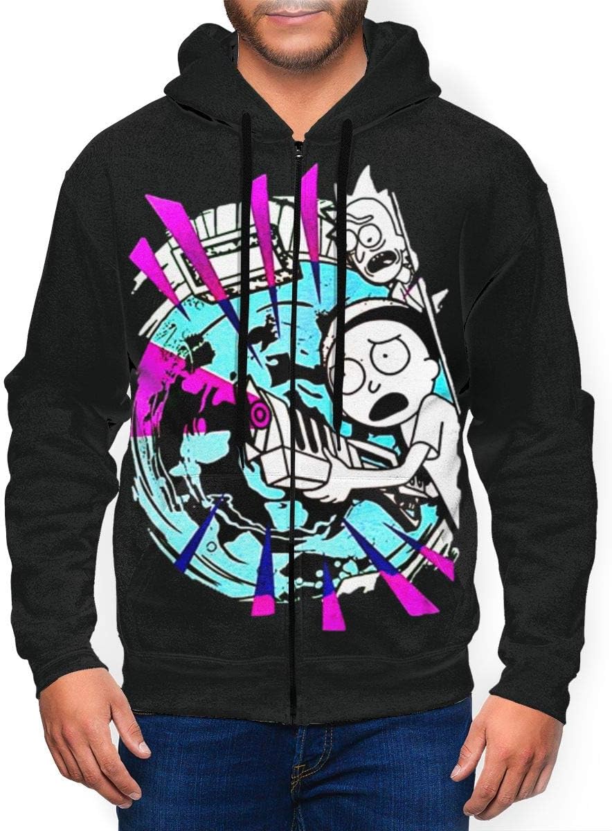 PO1 UP Men's Full Zip Hoodie Rick & Morty Hoodie Zipper Jacket Pullover Sportswear