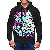 PO1 UP Men's Full Zip Hoodie Rick & Morty Hoodie Zipper Jacket Pullover Sportswear