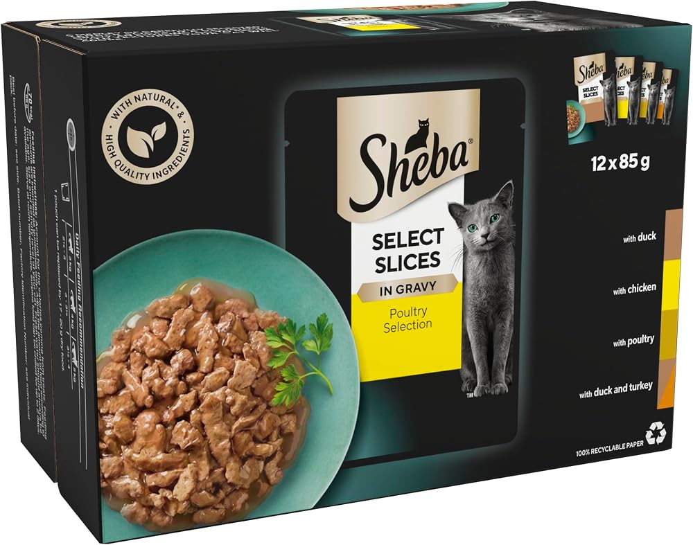 Sheba Select Slices in Gravy Poultry Selection 4 x 12 x 85 g Pouches