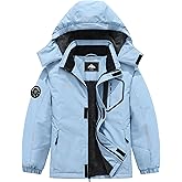 QUCOOM Boys Winter Warm Skiing Jacket Kids Thick Fleece lined Waterproof Snow Coat Windproof Rain Jacket with Detachable Hood