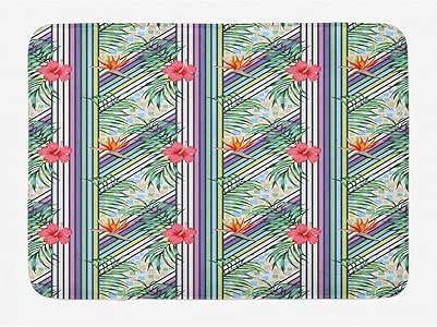 Rexing Alfombra De Baño De Colores Hawaianos,Ilustraciones Exóticas De