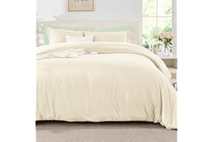ChiXpace King Duvet Cover Beige - Comforter Cover Set Soft Brushed Microfiber King with Zipper Closure, 3 Pieces, 1 Duvet Cover (104"x90") & 2 Pillow Shams