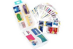 GIURKUU DIY Pill Organizer with 175 Pack Medicine Labels, Foldable Pill Case for Daily, Travel Essentials Mini Pill Container 7 Day Pill Case, White