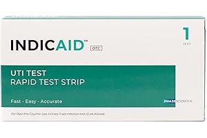 INDICAID UTI Rapid Test Strips - for Men and Women - Easy to use and Rapidy Urinary Tract Infection in 2 Minutes - HSA/FSA Eligible (1-Pack)